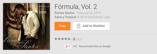 Fotografía - [Offre Alerte] Fórmula, Vol. 2 Par Romeo Santos est libre album de Google jeu de la semaine